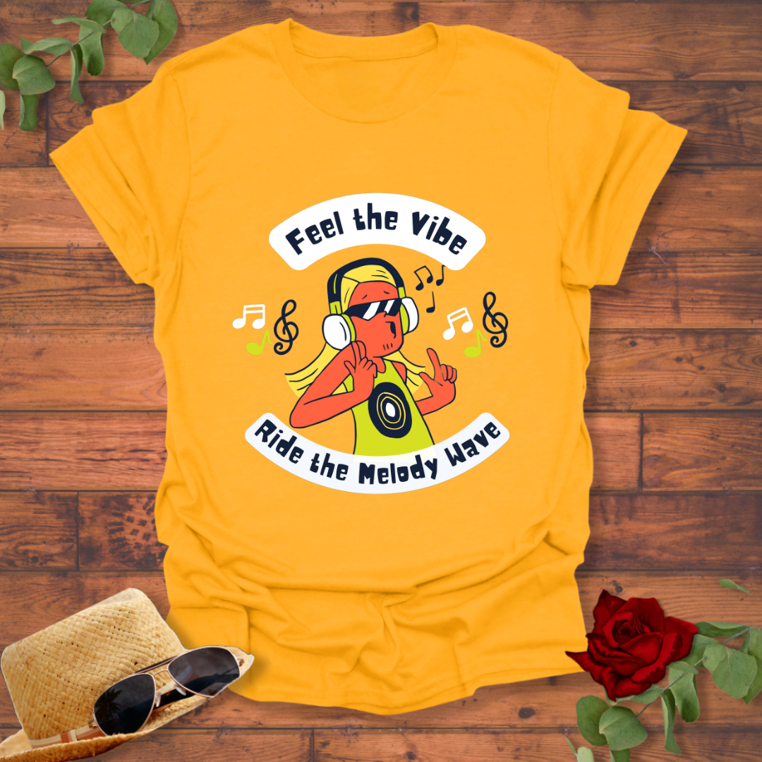 Ride The Melody Wave T-shirt | Peachy Mind Unisex 100% Cotton T-Shirt