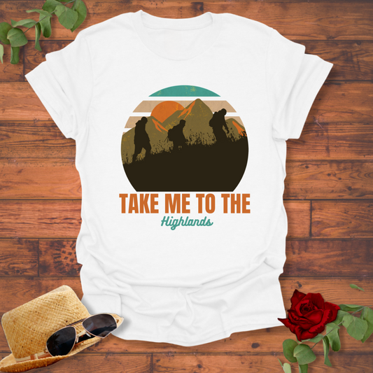Take Me To The Highlands T-shirt | Peachy Mind Unisex 100% Cotton T-Shirt