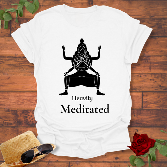 Heavily Meditated T-shirt | Peachy Mind Unisex 100% Cotton T-Shirt