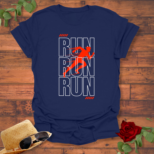 Run Run Run T-shirt | Peachy Mind Unisex 100% Cotton T-Shirt