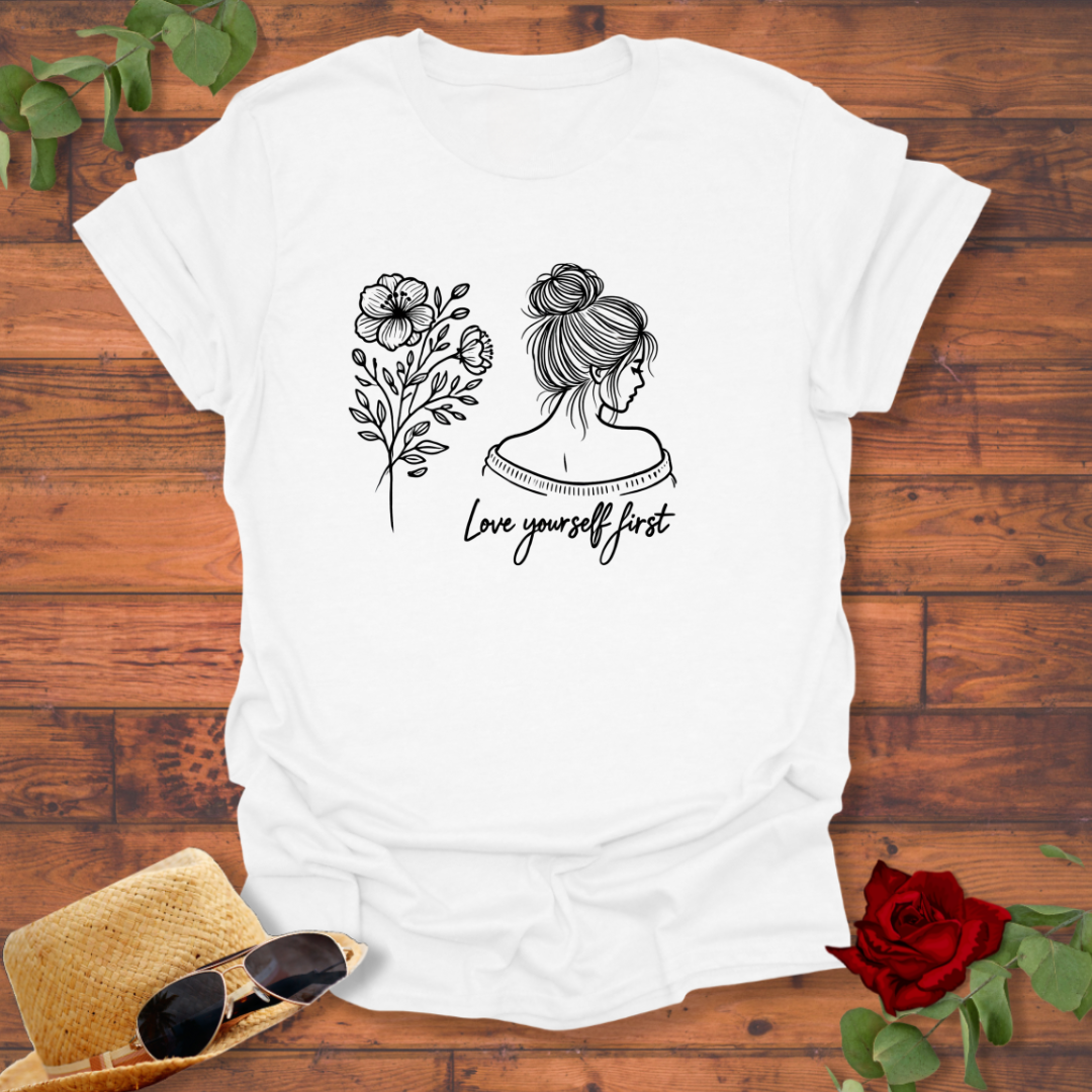 Love Yourself First T-shirt | Peachy Mind Unisex 100% Cotton T-Shirt
