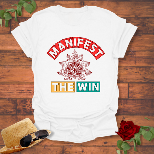 Manifest The Win T-shirt | Peachy Mind Unisex 100% Cotton T-Shirt