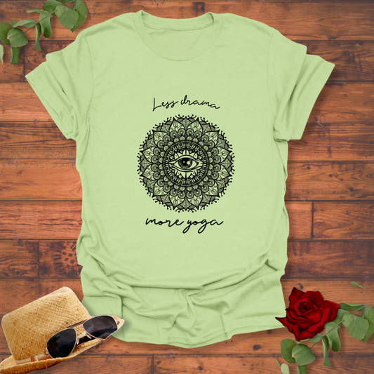 Less Drama More Yoga T-shirt | Peachy Mind Unisex 100% Cotton T-Shirt