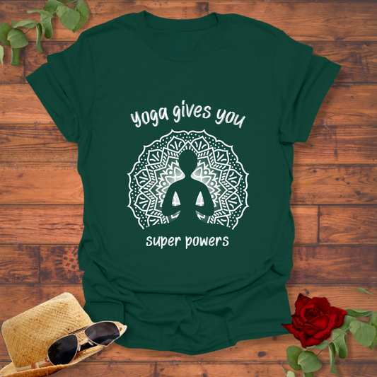 Yoga Gives You Super Powers T-shirt | Peachy Mind Unisex 100% Cotton T-Shirt
