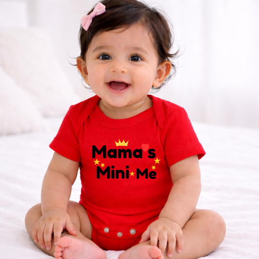 Mama's Mini Me Kids Rompers | 100% Cotton | Unisex Half Sleeves Text Printed Onesie