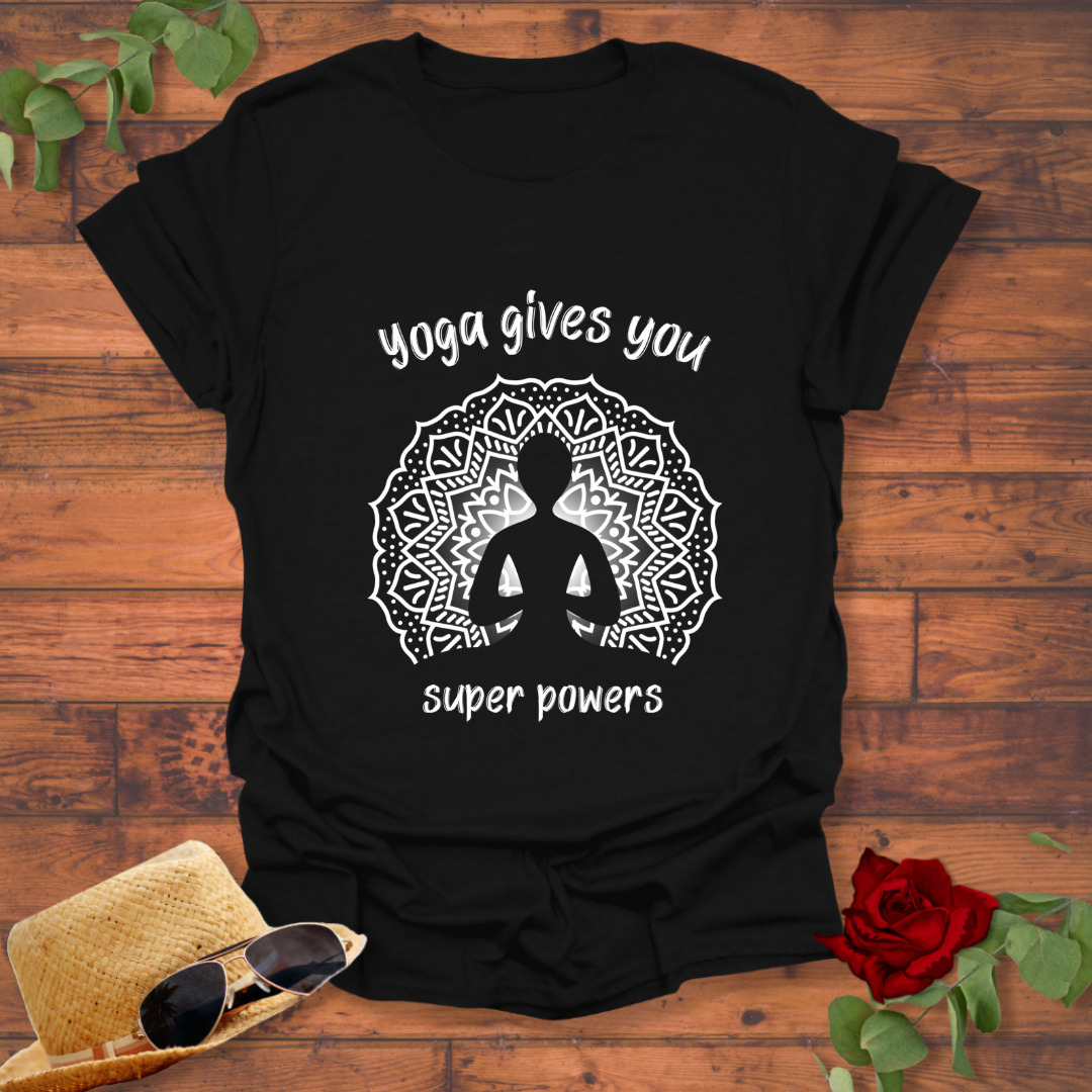 Yoga Gives You Super Powers T-shirt | Peachy Mind Unisex 100% Cotton T-Shirt