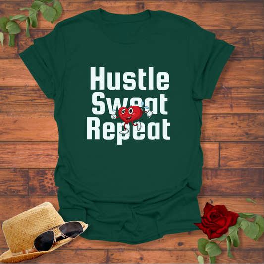 Hustle Sweat Repeat T-shirt | Peachy Mind Unisex 100% Cotton T-Shirt