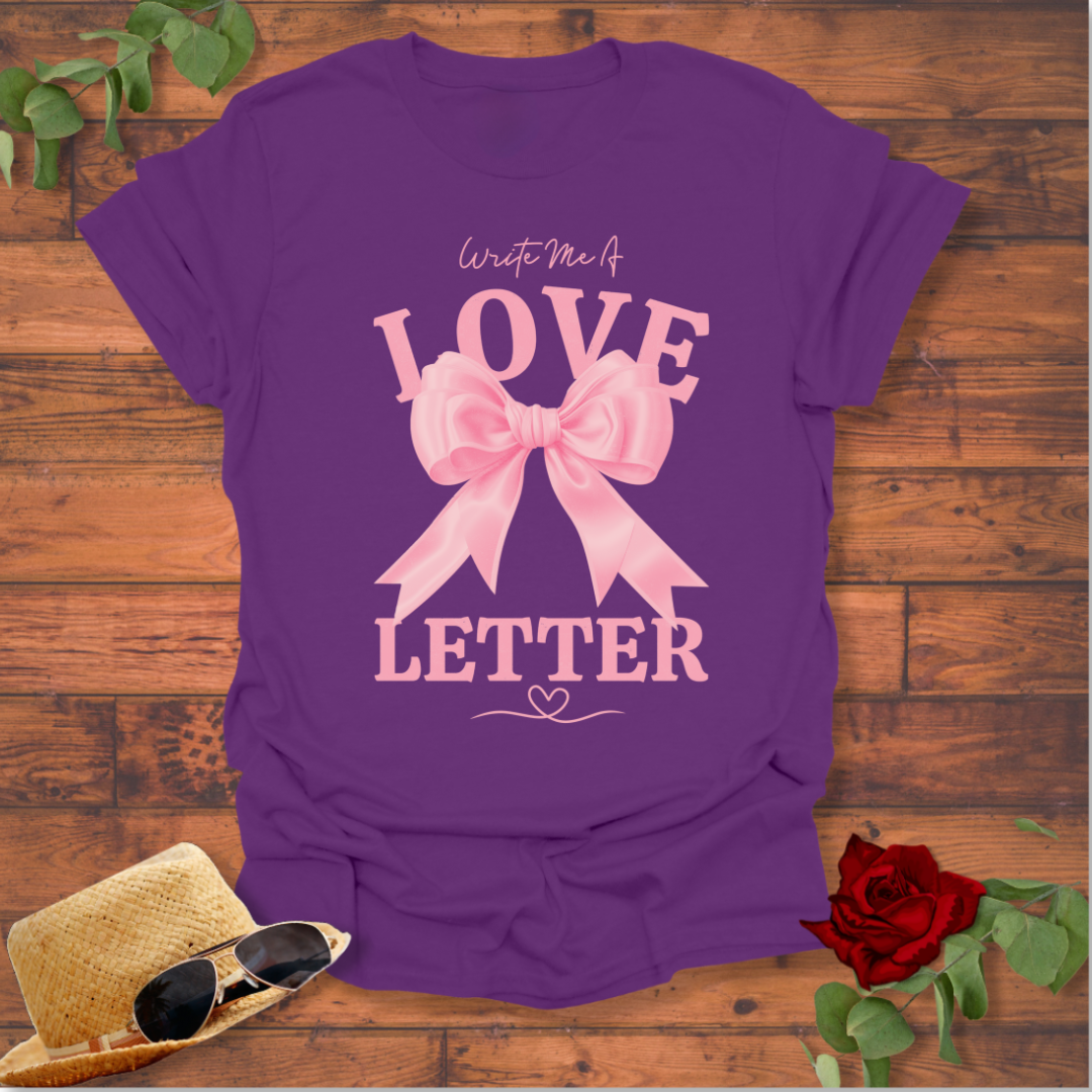 Write Me a Love Letter T-shirt | Peachy Mind Unisex 100% Cotton T-Shirt