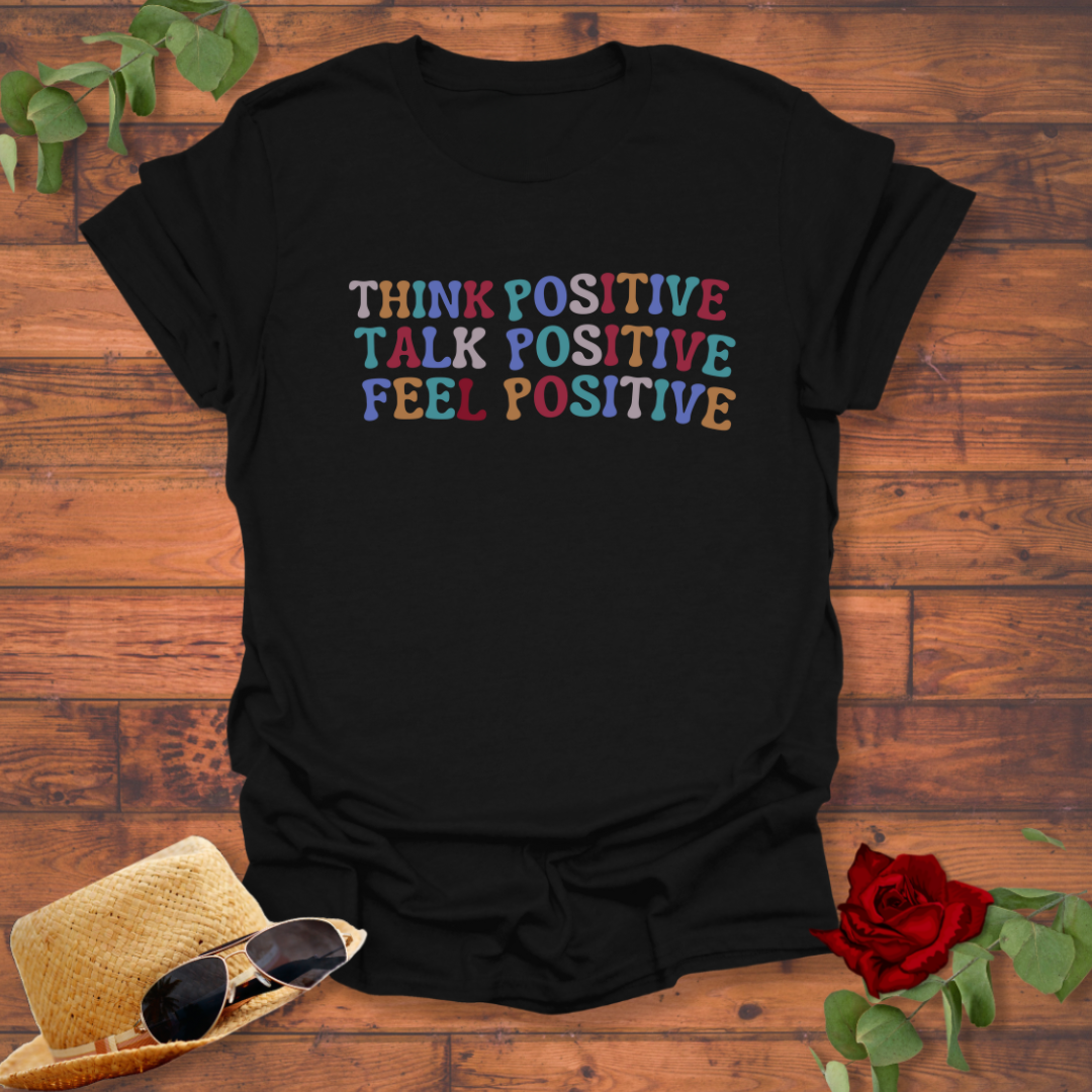 Think, Talk, Feel Positive Motivational T-shirt | Peachy Mind Unisex 100% Cotton T-Shirt