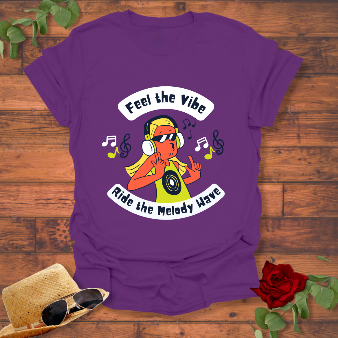 Ride The Melody Wave T-shirt | Peachy Mind Unisex 100% Cotton T-Shirt