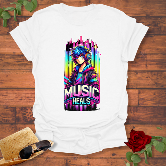 Music Heals T-shirt | Peachy Mind Unisex 100% Cotton T-Shirt