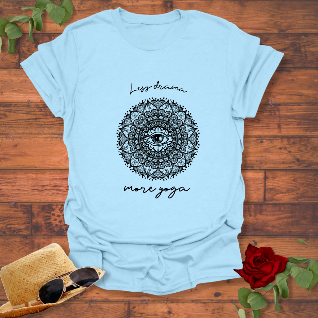 Less Drama More Yoga T-shirt | Peachy Mind Unisex 100% Cotton T-Shirt