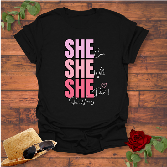 She is Winning T-shirt | Peachy Mind Unisex 100% Cotton T-Shirt