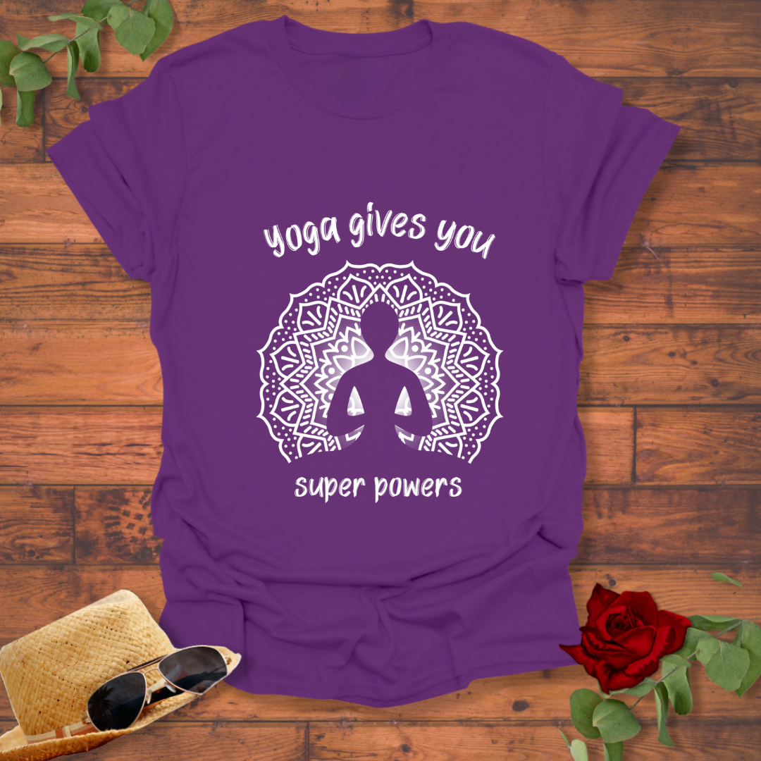 Yoga Gives You Super Powers T-shirt | Peachy Mind Unisex 100% Cotton T-Shirt