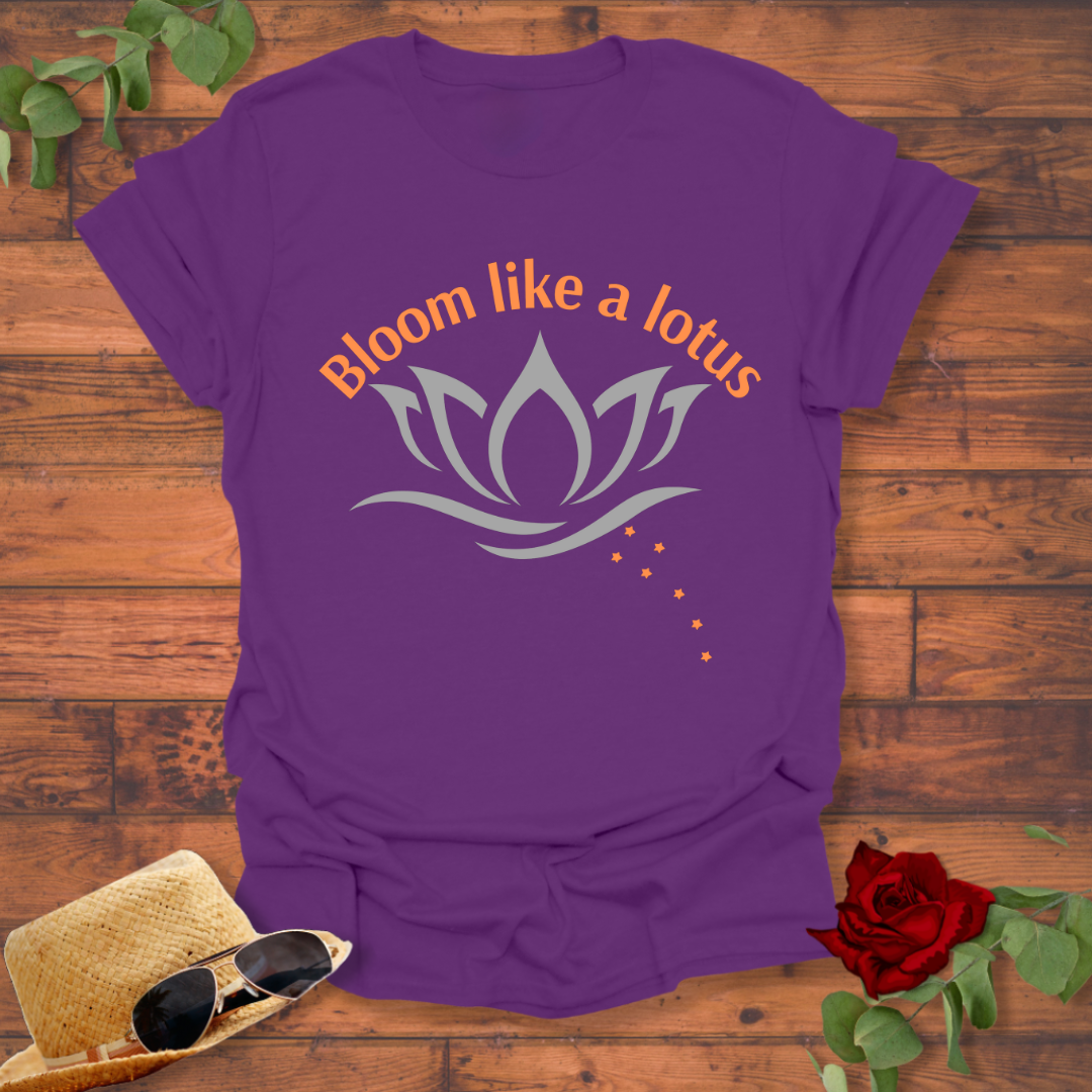 Bloom Like a Lotus T-shirt | Peachy Mind Unisex 100% Cotton T-Shirt