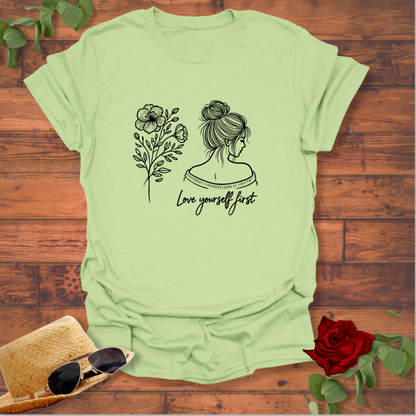 Love Yourself First T-shirt | Peachy Mind Unisex 100% Cotton T-Shirt