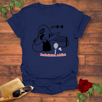Badminton Addict  T-shirt | Peachy Mind Unisex 100% Cotton T-Shirt