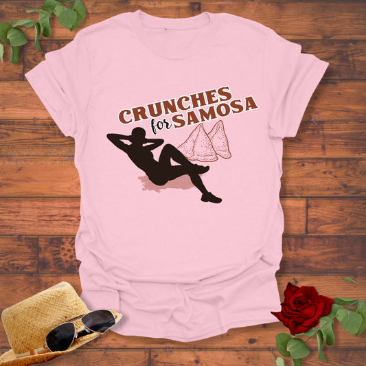Crunches For Samosa  Gym Motivation T-shirt | Peachy Mind Unisex 100% Cotton T-Shirt