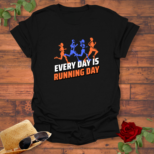 Every Day Is Running Day T-shirt | Peachy Mind Unisex 100% Cotton T-Shirt