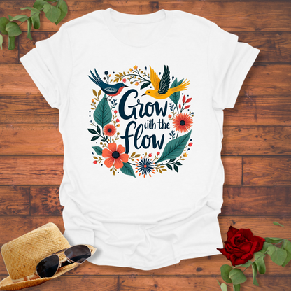 Grow With Flow T-shirt | Peachy Mind Unisex 100% Cotton T-Shirt