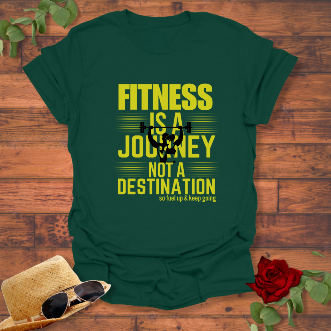 Fitness Is A Journey Not A Destination T-shirt | Peachy Mind Unisex 100% Cotton T-Shirt