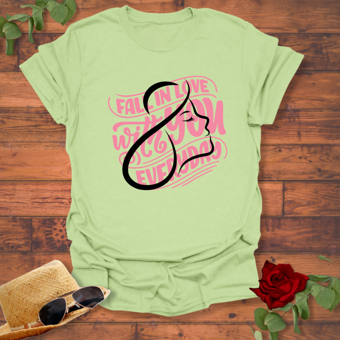 Fall In Love With You Everyday T-shirt | Peachy Mind Unisex 100% Cotton T-Shirt