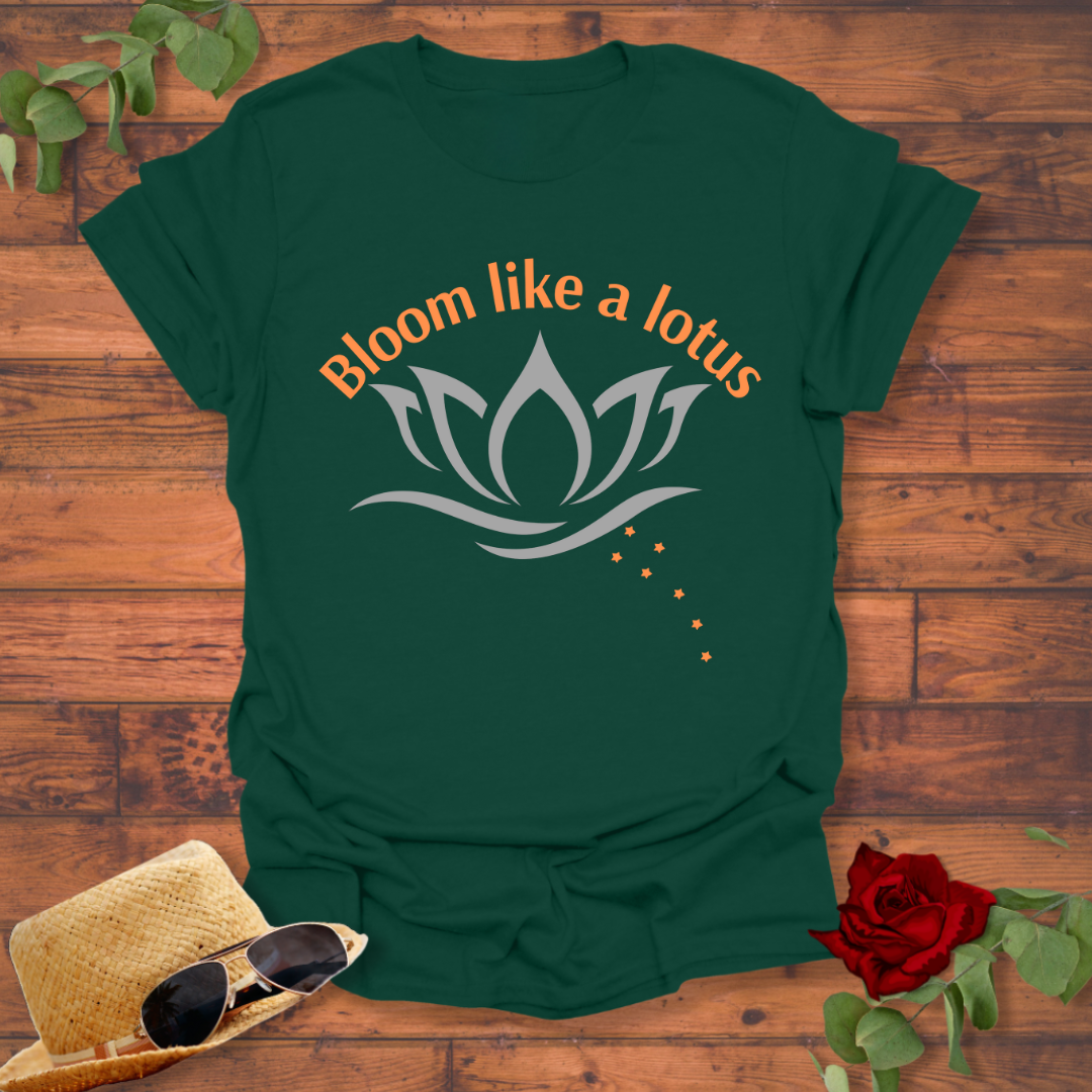 Bloom Like a Lotus T-shirt | Peachy Mind Unisex 100% Cotton T-Shirt