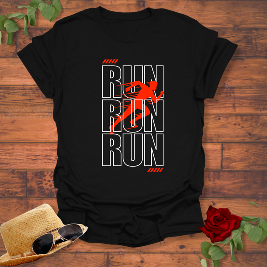 Run Run Run T-shirt | Peachy Mind Unisex 100% Cotton T-Shirt