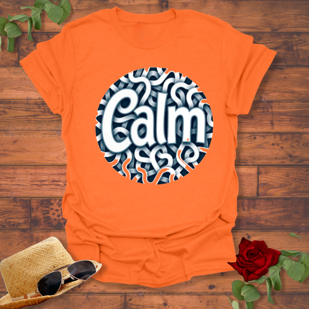 Calm T-shirt | Peace Positivity T-shirt | Peachy Mind Unisex 100% Cotton T-Shirt