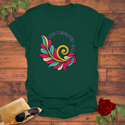 Life Deserves Care T-shirt | Peachy Mind Unisex 100% Cotton T-Shirt