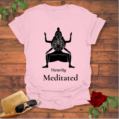 Heavily Meditated T-shirt | Peachy Mind Unisex 100% Cotton T-Shirt