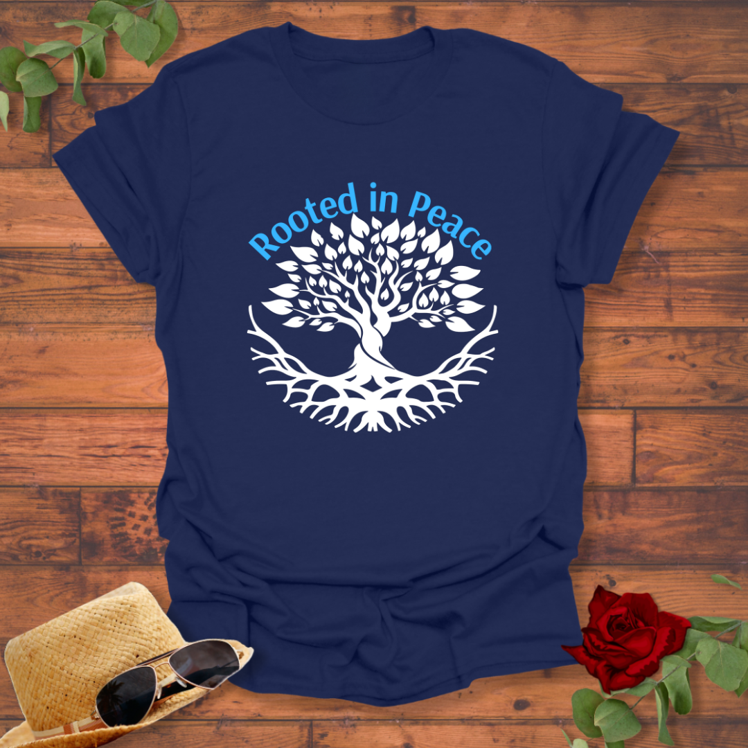 Rooted In Peace T-shirt | Peachy Mind Unisex 100% Cotton T-Shirt