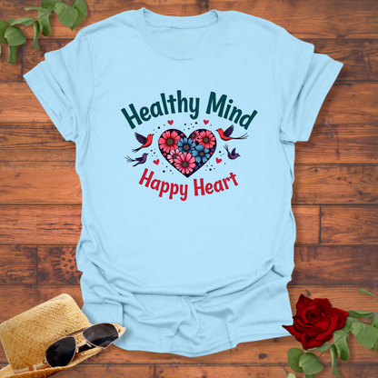 Healthy Mind Happy Heart T-shirt | Peachy Mind Unisex 100% Cotton T-Shirt