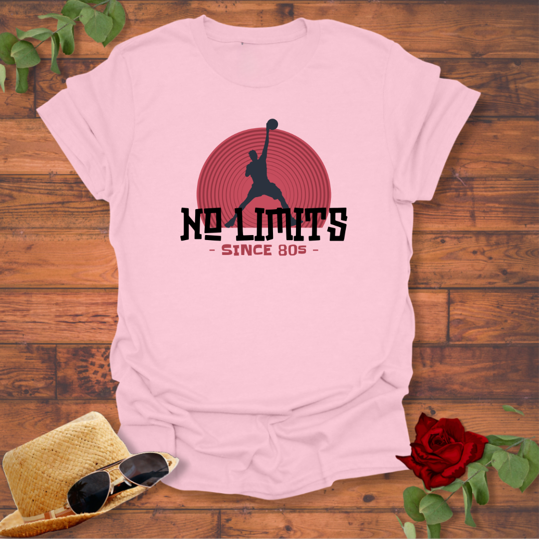 No Limits 80's Basket  Ball T-shirt | Peachy Mind Unisex 100% Cotton T-Shirt