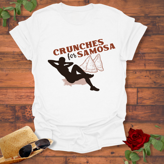 Crunches For Samosa  Gym Motivation T-shirt | Peachy Mind Unisex 100% Cotton T-Shirt