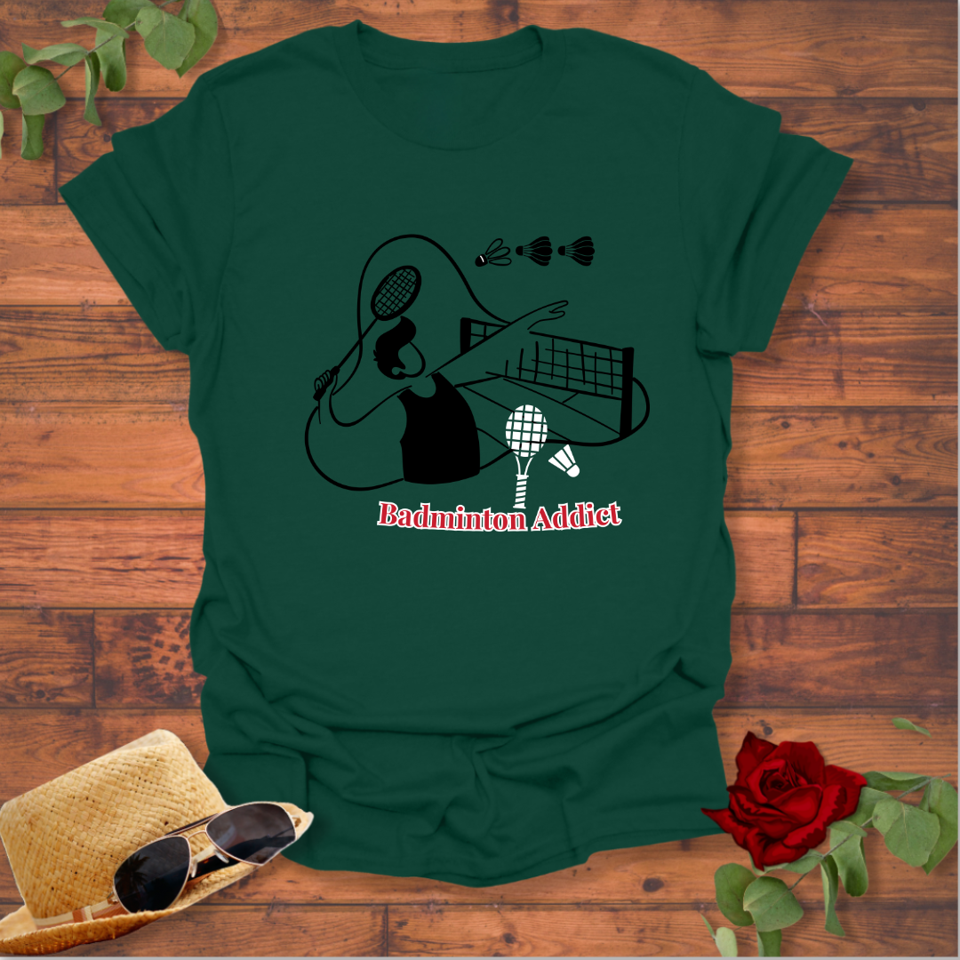 Badminton Addict  T-shirt | Peachy Mind Unisex 100% Cotton T-Shirt