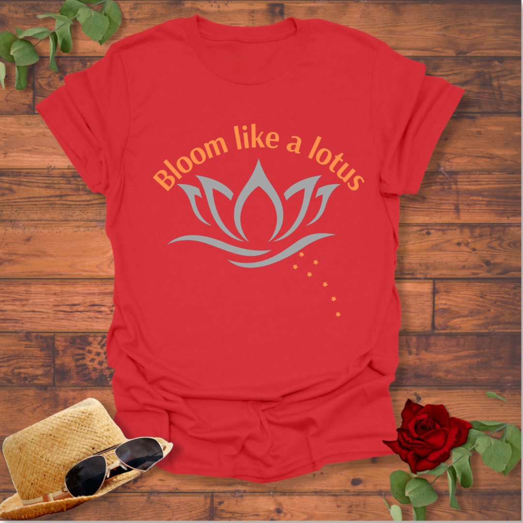Bloom Like a Lotus T-shirt | Peachy Mind Unisex 100% Cotton T-Shirt