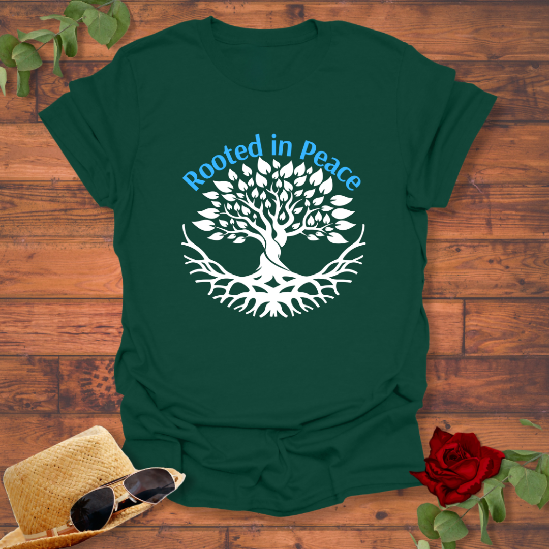 Rooted In Peace T-shirt | Peachy Mind Unisex 100% Cotton T-Shirt