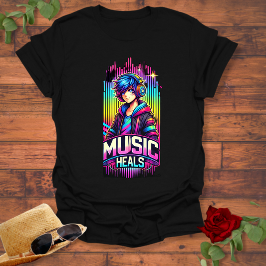 Music Heals T-shirt | Peachy Mind Unisex 100% Cotton T-Shirt