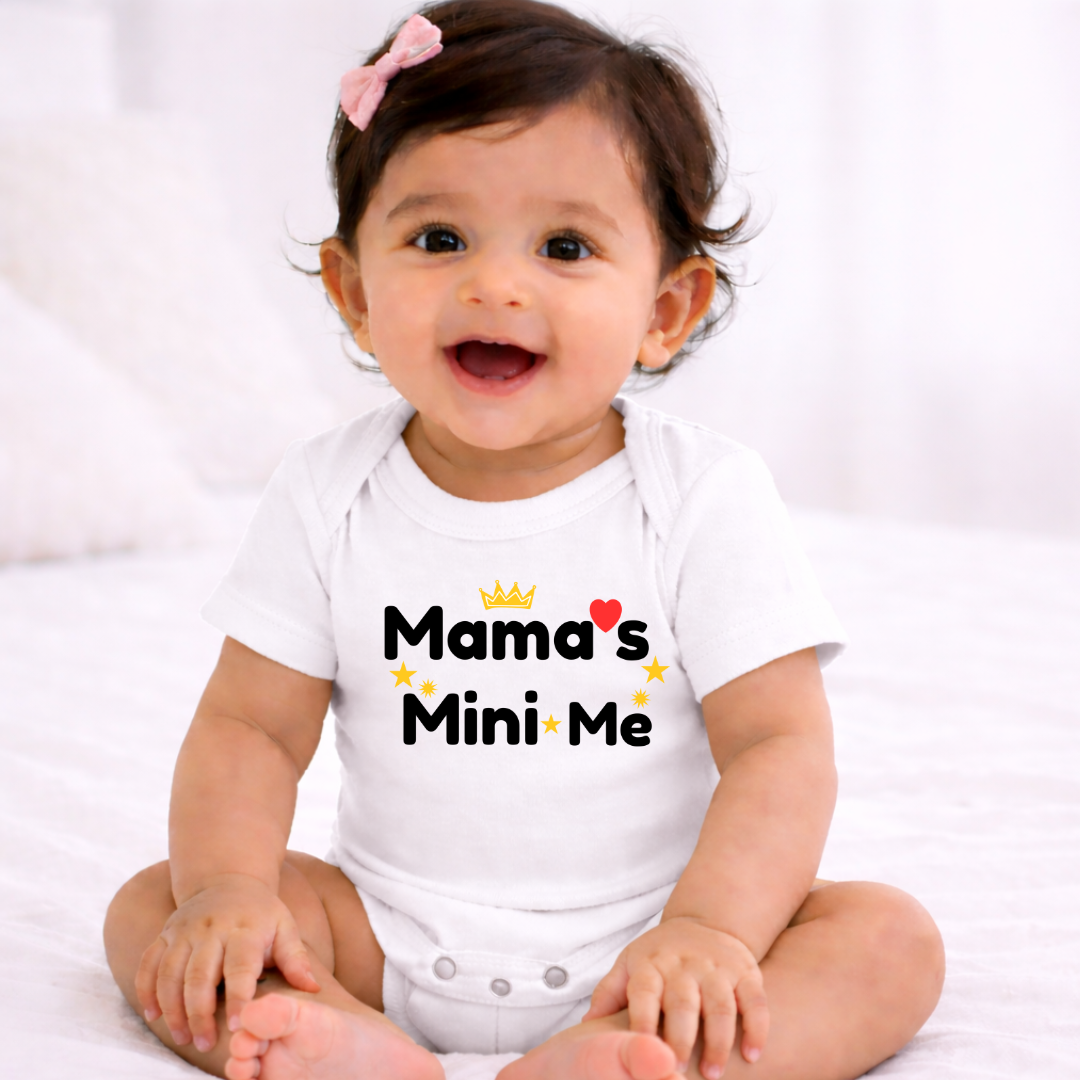 Mama's Mini Me Kids Rompers | 100% Cotton | Unisex Half Sleeves Text  Printed Onesie