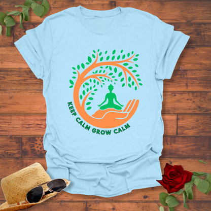 Keep Calm Grow Calm T-shirt | Peachy Mind Unisex 100% Cotton T-Shirt