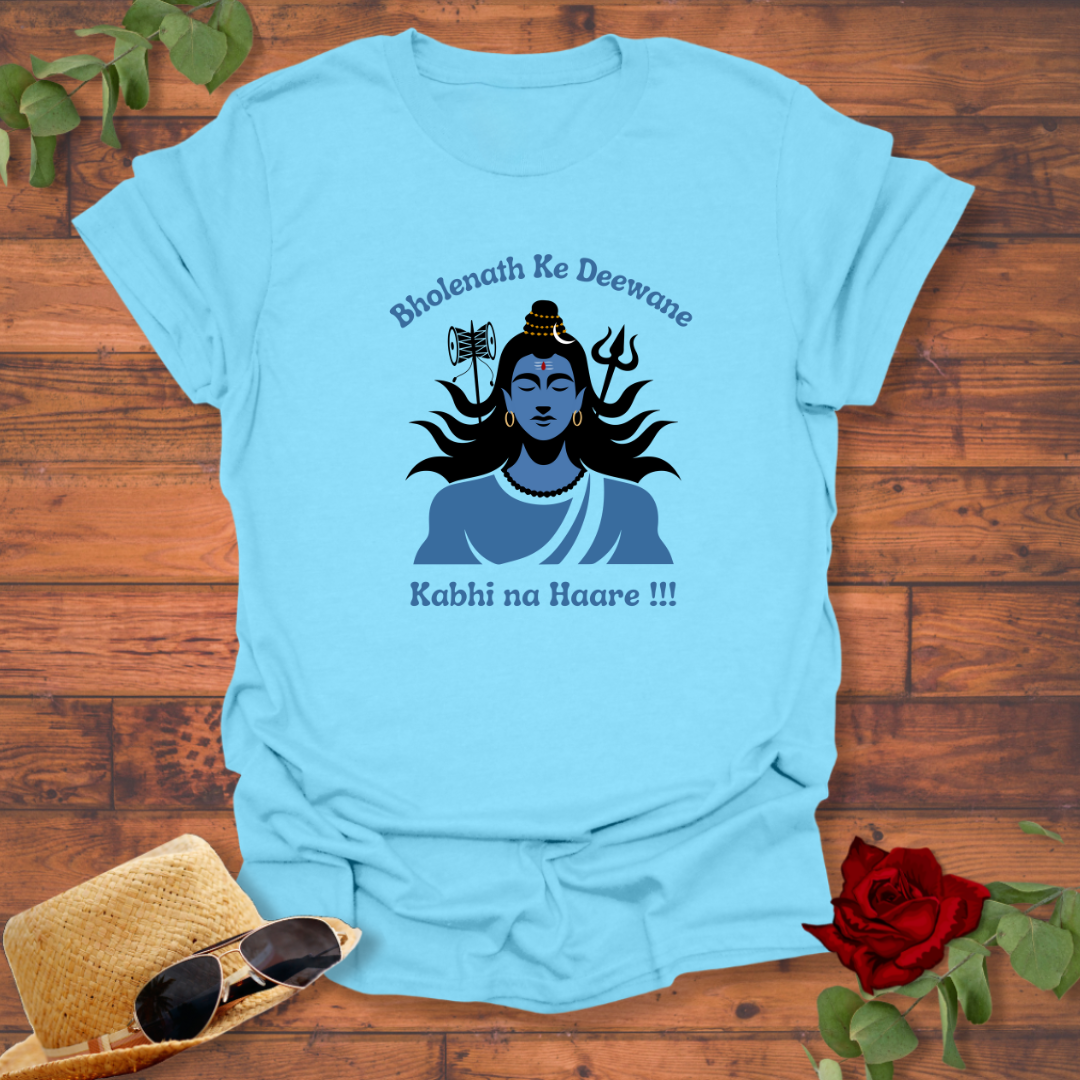 Bholenath Ke Deewane Kabhi Na Haare T-shirt | Peachy Mind Unisex 100% Cotton T-Shirt