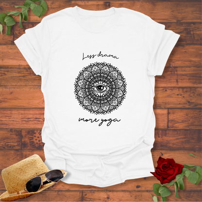 Less Drama More Yoga T-shirt | Peachy Mind Unisex 100% Cotton T-Shirt