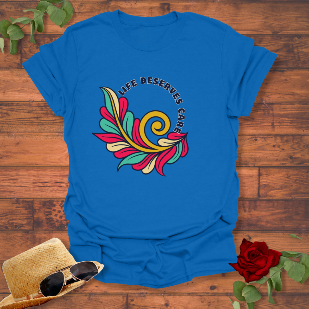 Life Deserves Care T-shirt | Peachy Mind Unisex 100% Cotton T-Shirt