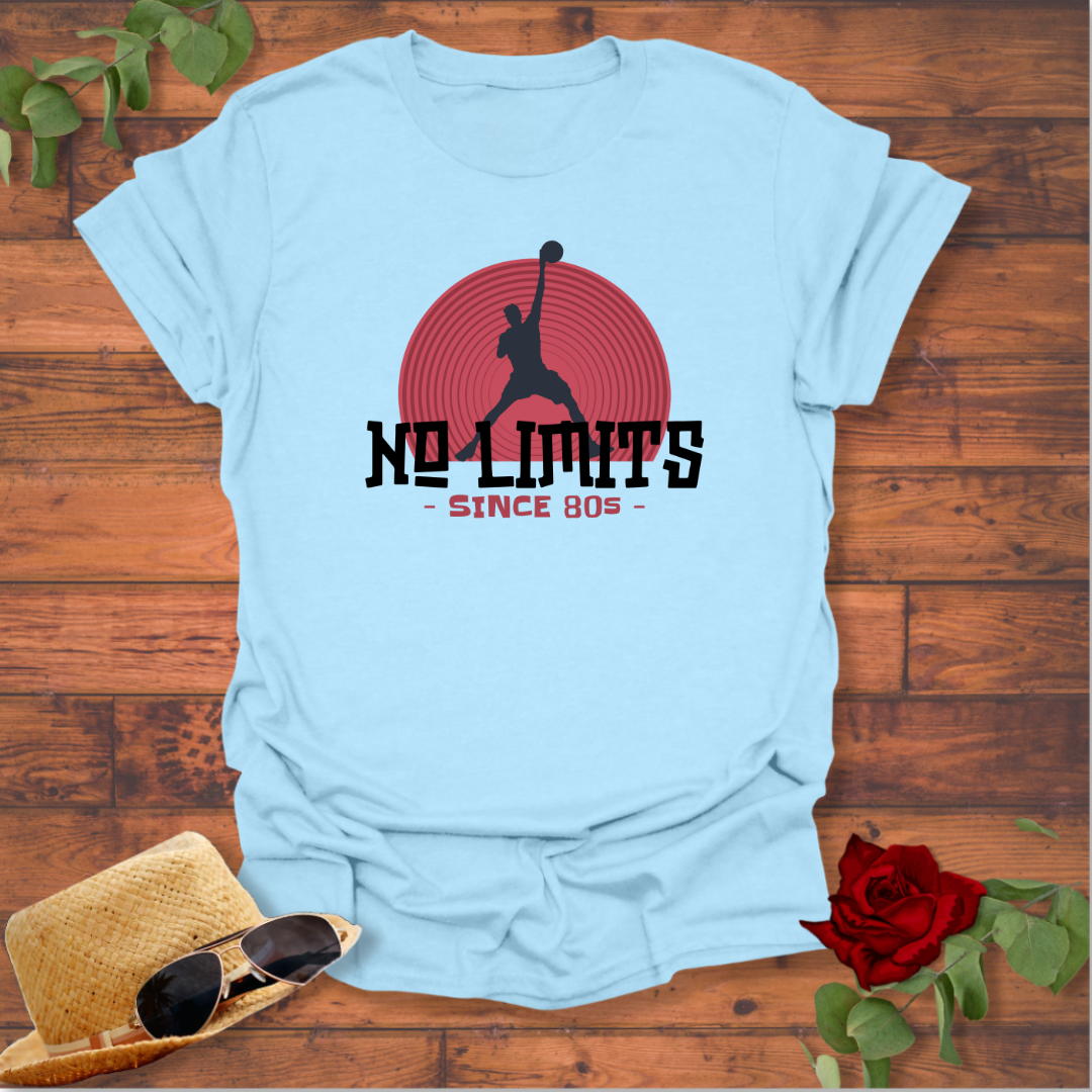 No Limits 80's Basket  Ball T-shirt | Peachy Mind Unisex 100% Cotton T-Shirt