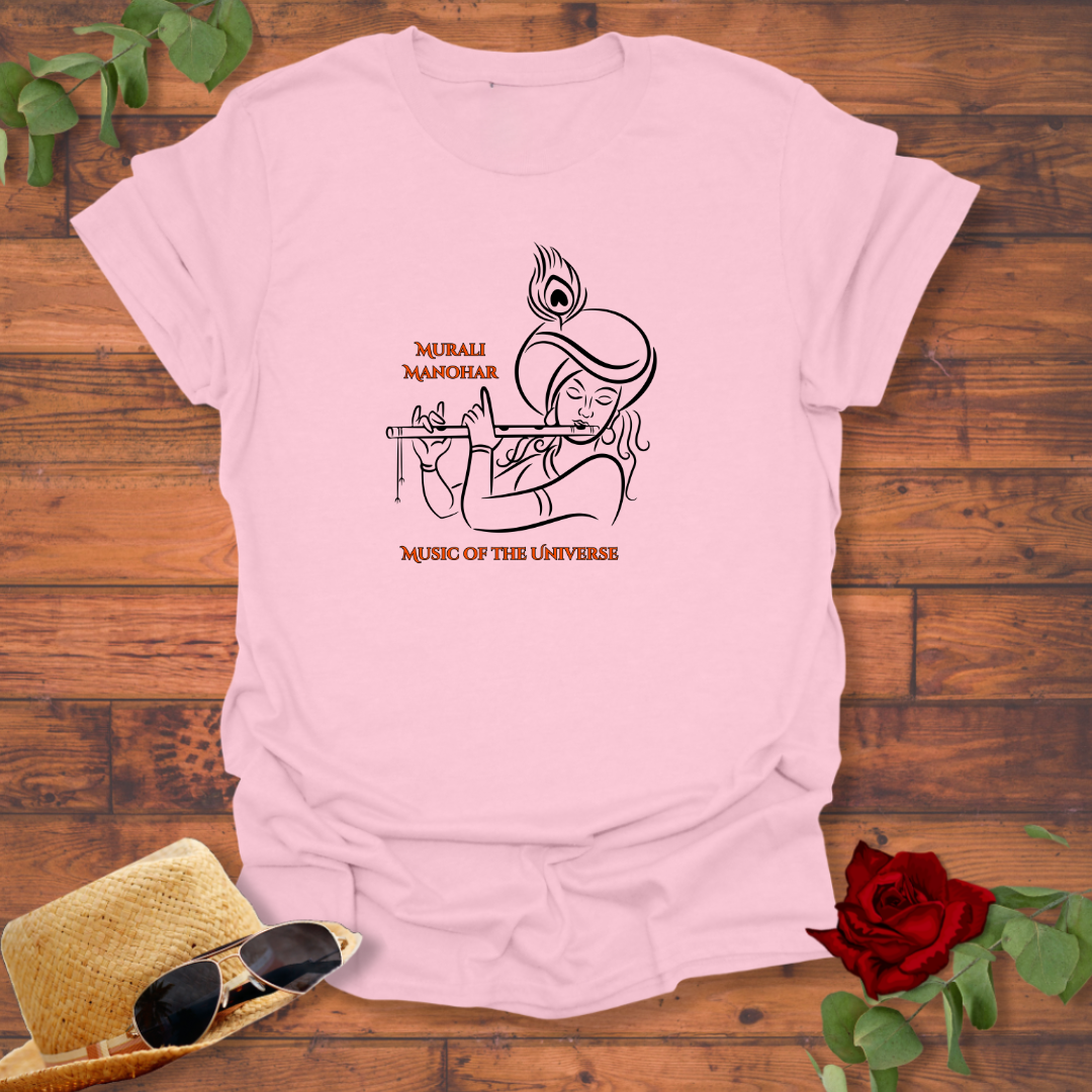 Krishna - Music Of The Universe T-shirt | Peachy Mind Unisex 100% Cotton T-Shirt