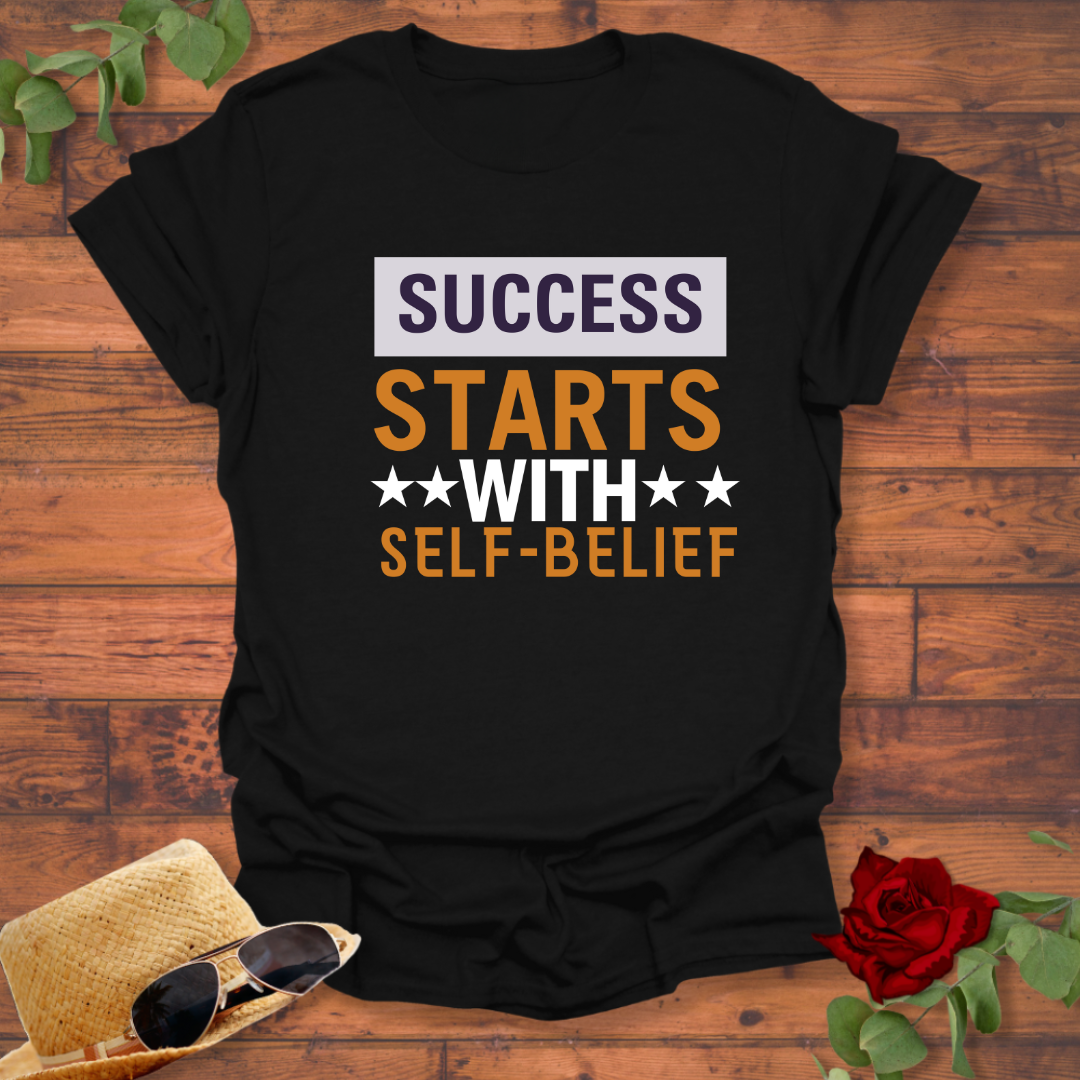 Success Starts With Self Belief T-shirt | Peachy Mind Unisex 100% Cotton T-Shirt
