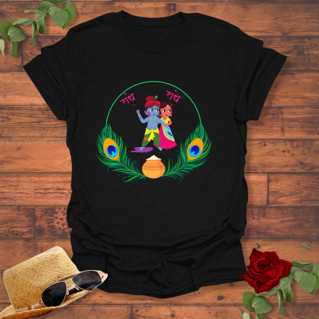 राधे-राधे  T-shirt | Peachy Mind Unisex 100% Cotton T-Shirt