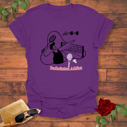 Badminton Addict  T-shirt | Peachy Mind Unisex 100% Cotton T-Shirt
