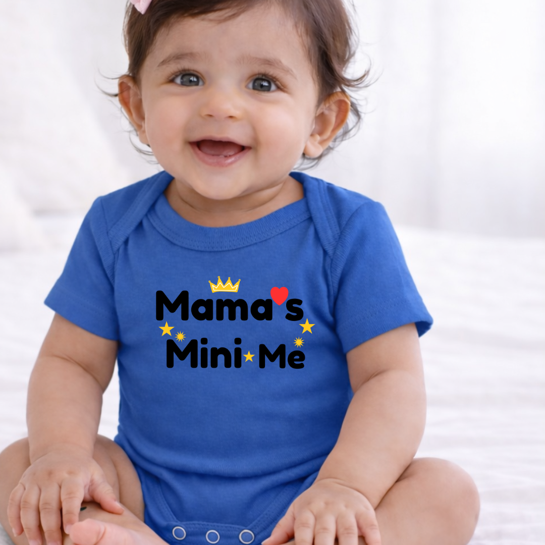 Mama's Mini Me Kids Rompers | 100% Cotton | Unisex Half Sleeves Text  Printed Onesie